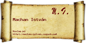 Machan István névjegykártya